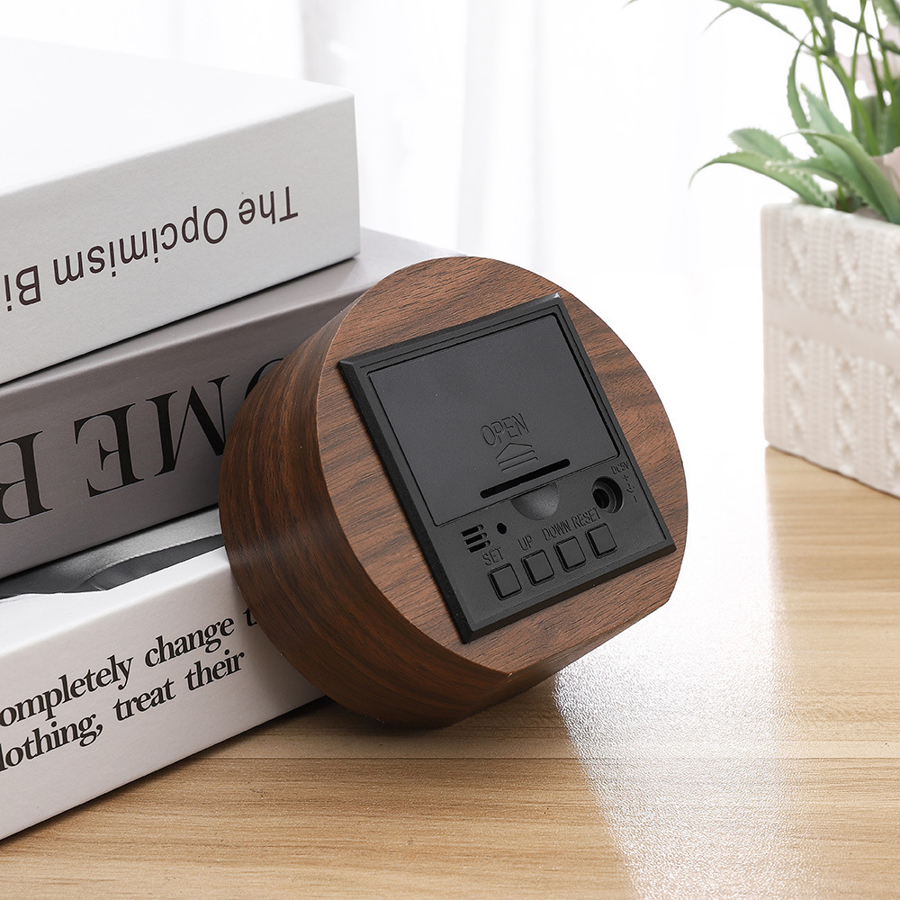 Curved Wooden LED Alarm Clock