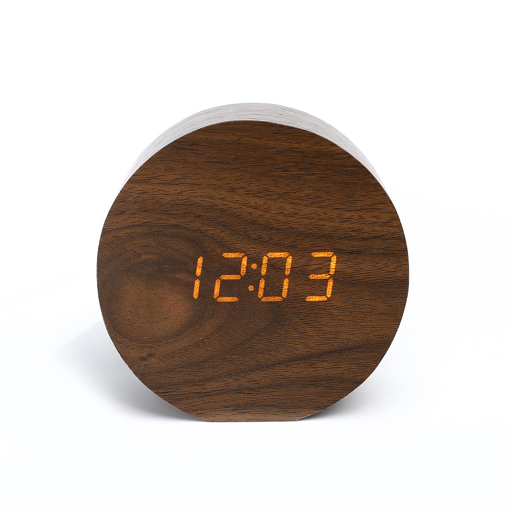 Curved Wooden LED Alarm Clock
