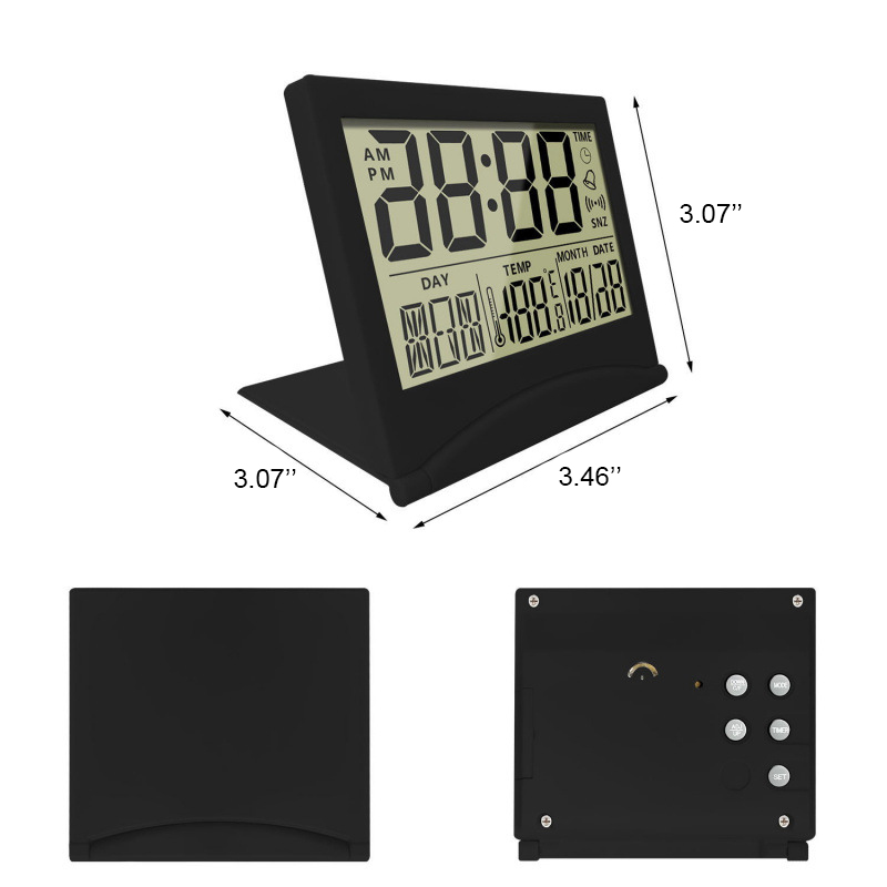 Foldable LCD Desk Clock