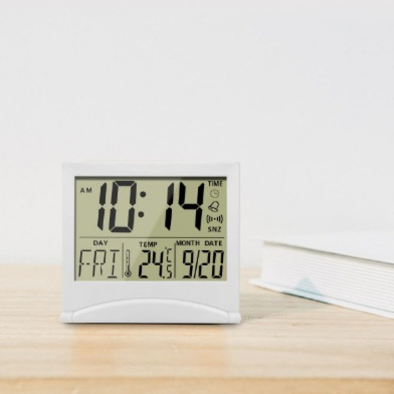Foldable LCD Desk Clock