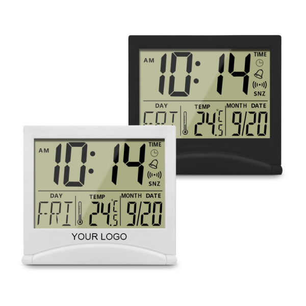 Foldable LCD Desk Clock