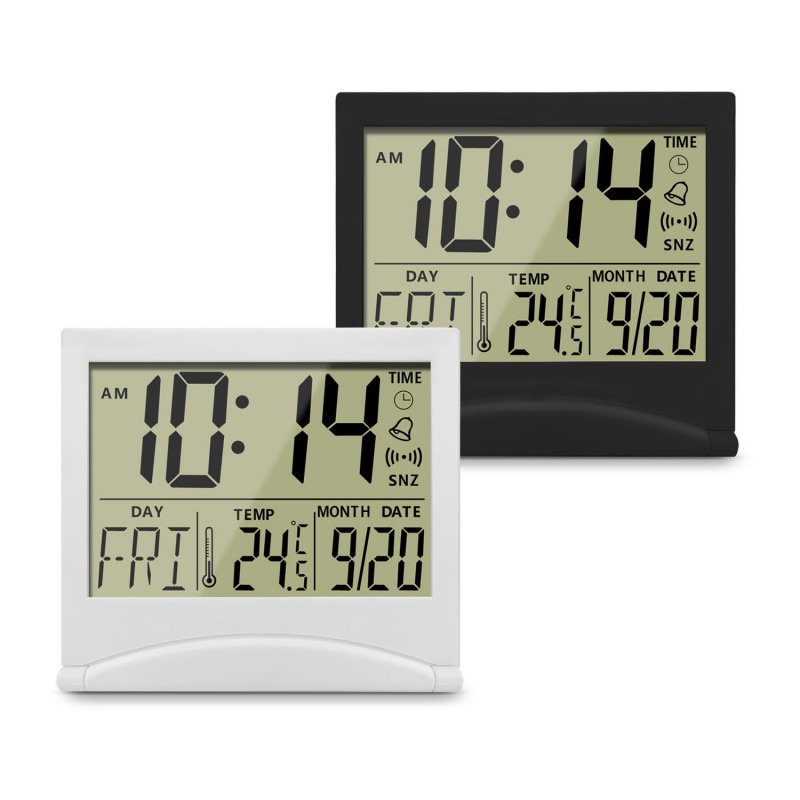 Foldable LCD Desk Clock