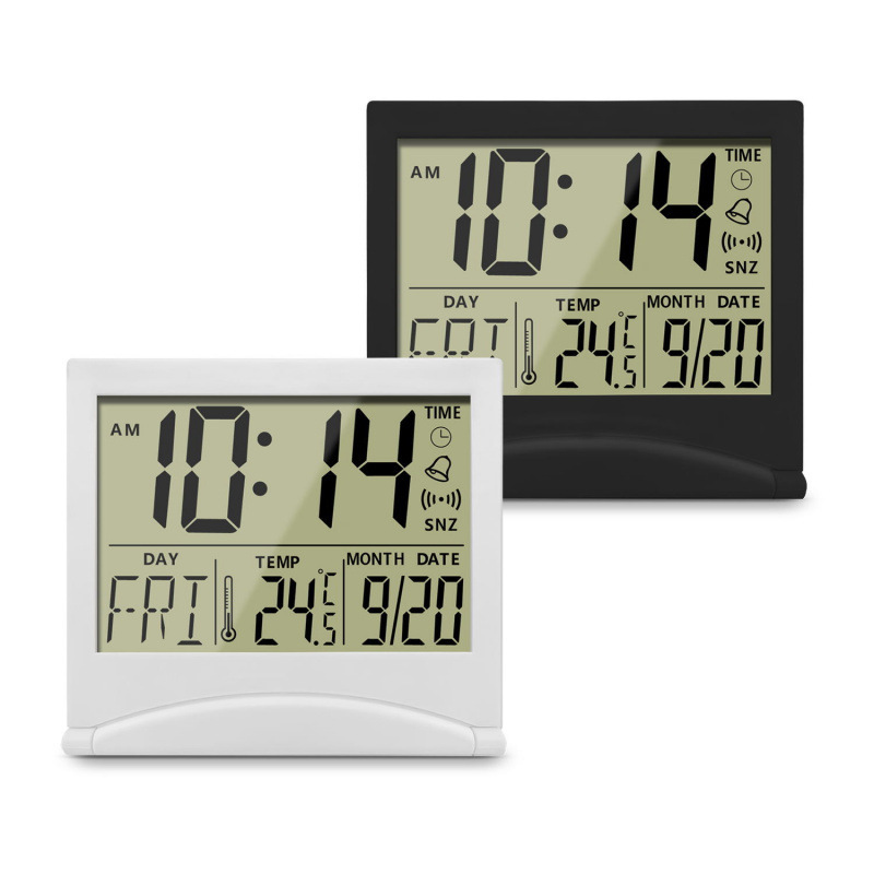Foldable LCD Desk Clock