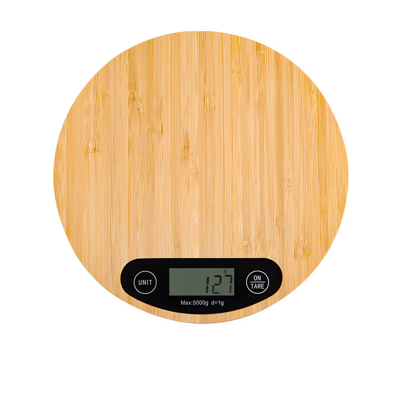 Round Bamboo Digital Kitchen Scale