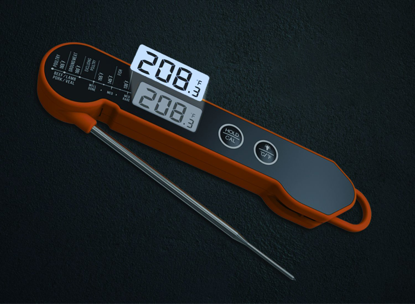 Thin Foldable Digital Meat Thermometer