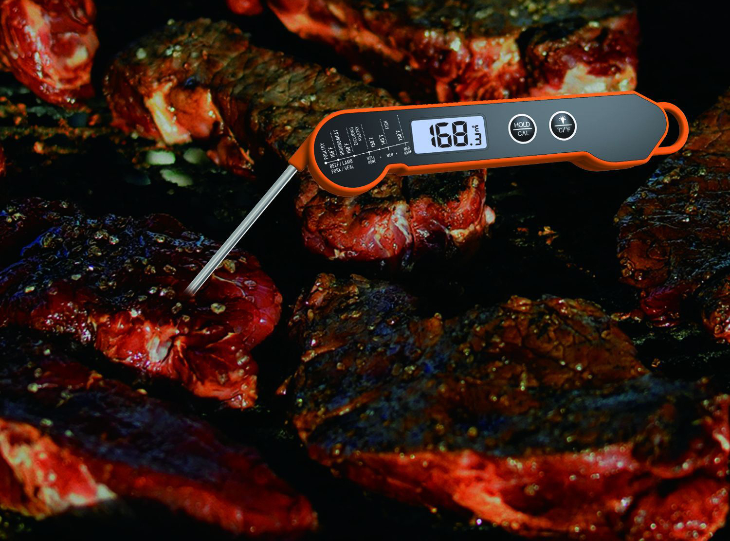 Thin Foldable Digital Meat Thermometer