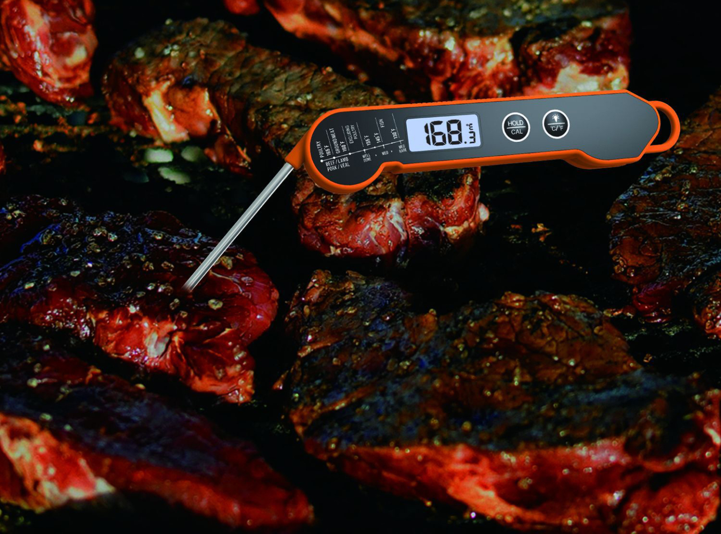 Thin Foldable Digital Meat Thermometer