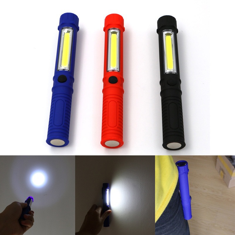 Mini LED Plastic Flashlight w/Side Light and Magnetic Base