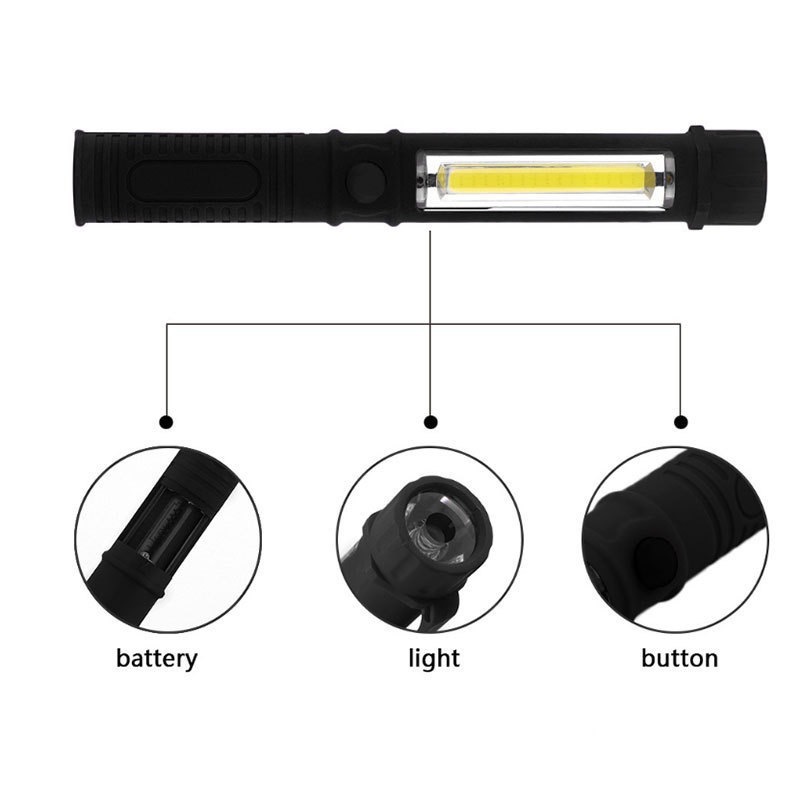 Mini LED Plastic Flashlight w/Side Light and Magnetic Base
