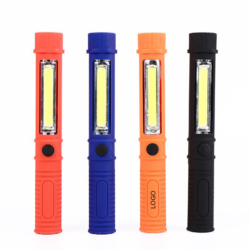 Mini LED Plastic Flashlight w/Side Light and Magnetic Base