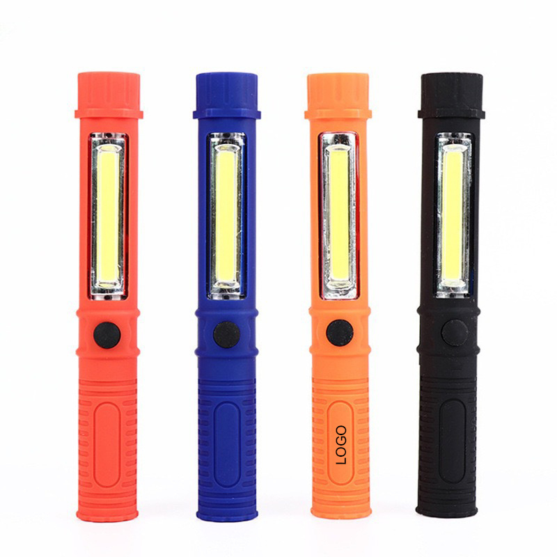Mini LED Plastic Flashlight w/Side Light and Magnetic Base