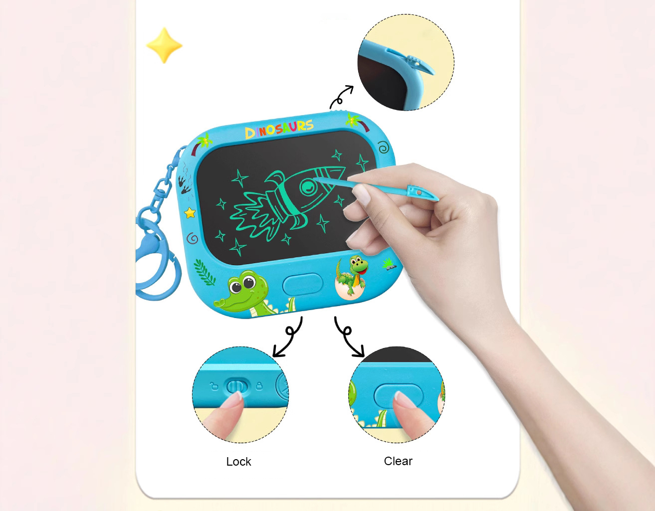 Mini LCD Writing Board w/Keychain
