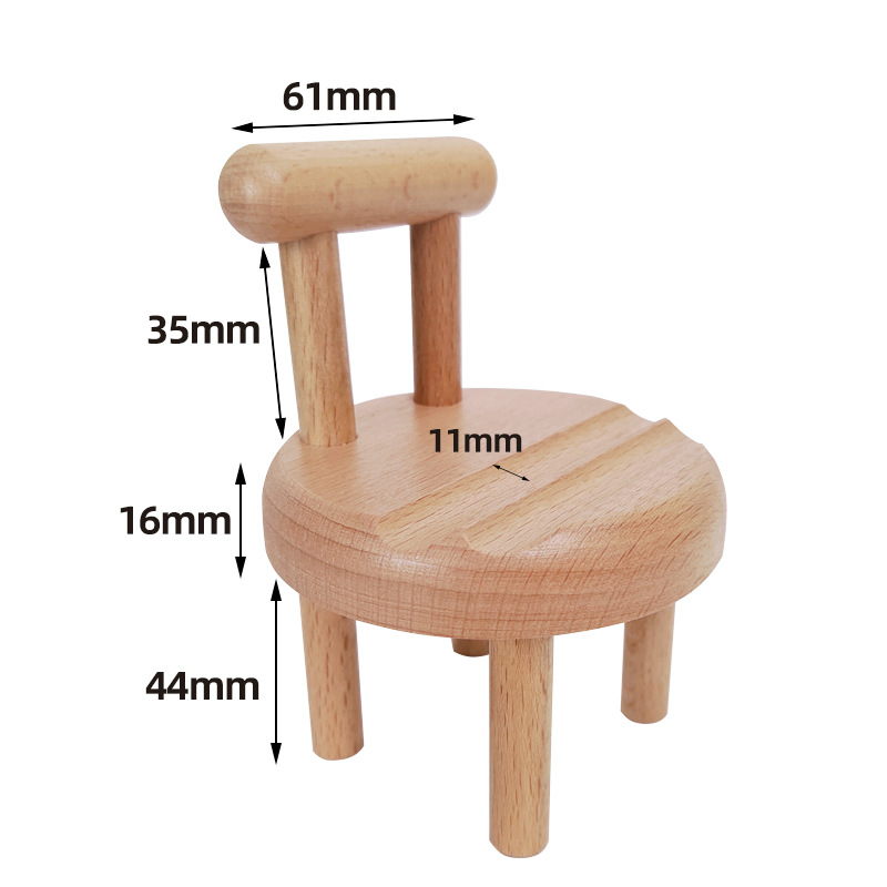 Wooden Mini Stool Phone Stand