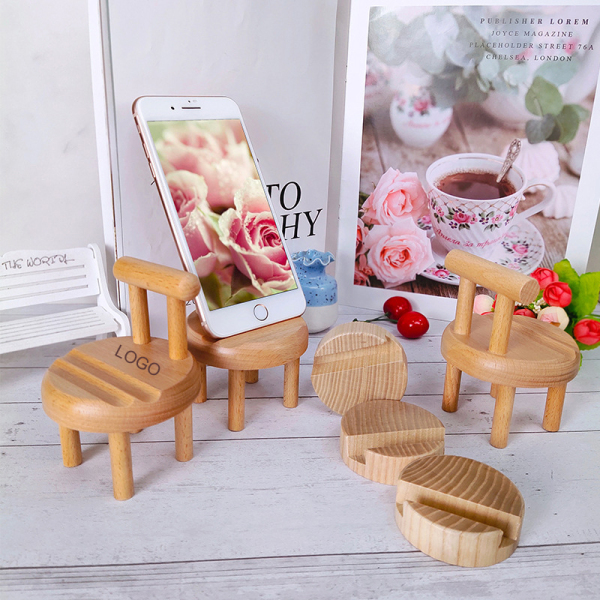 Wooden Mini Stool Phone Stand