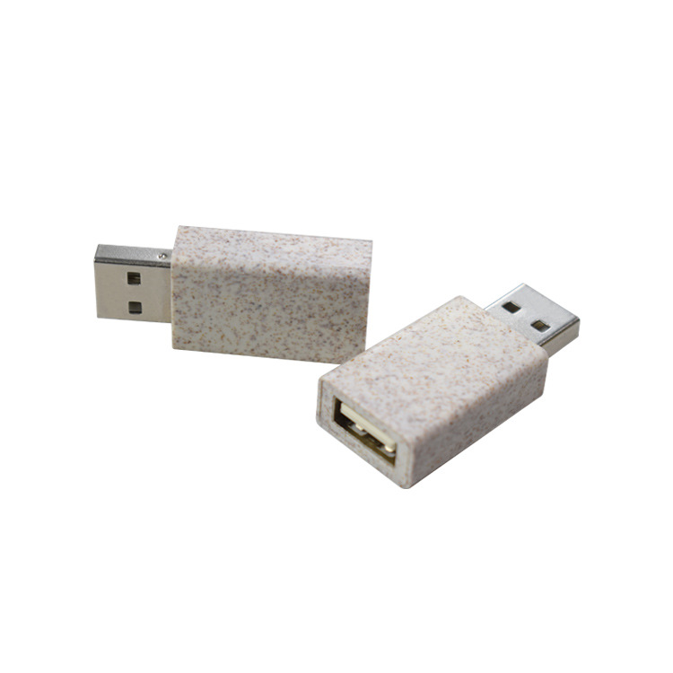 Wheat Straw USB Data Blocker Adapter