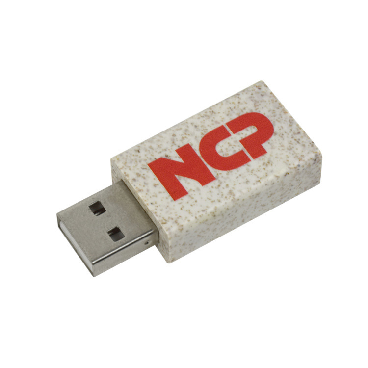 Wheat Straw USB Data Blocker Adapter