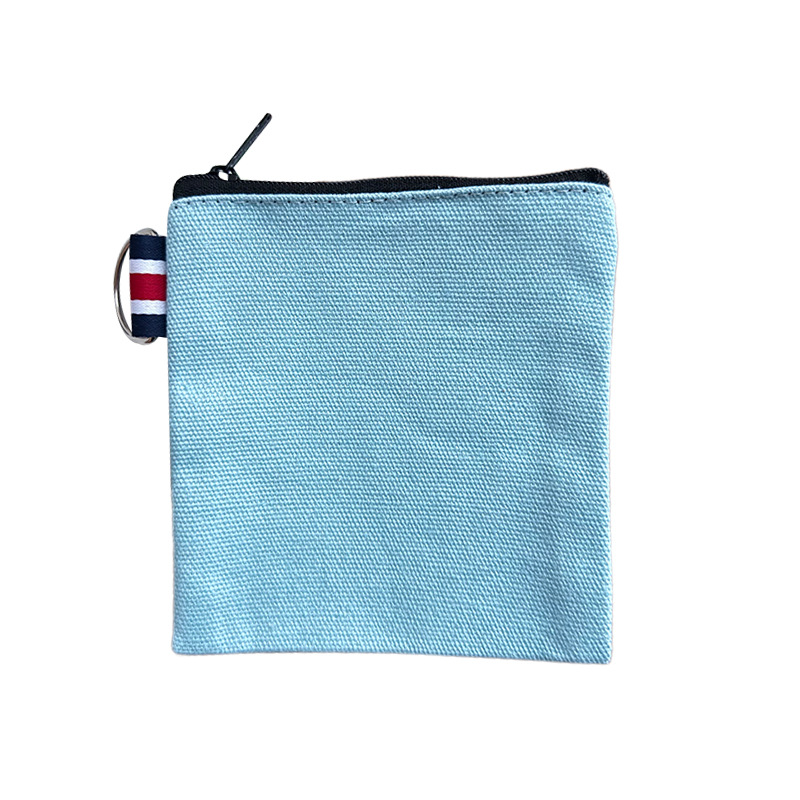 Square Canvas Zipper Coin Purse