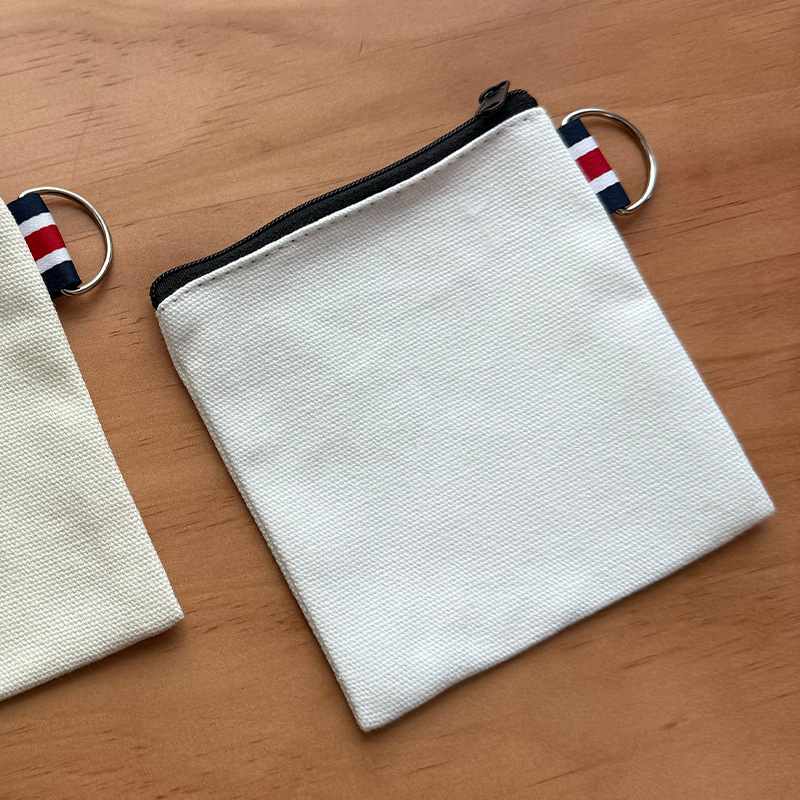 Square Canvas Zipper Coin Purse