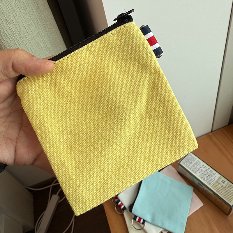 Square Canvas Zipper Coin Purse