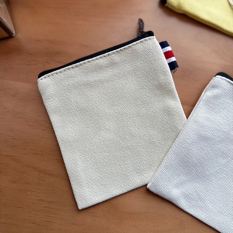 Square Canvas Zipper Coin Purse