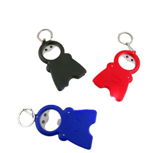 Human-Shaped LED Bottle Opener Keychain w/40" Tape Measure