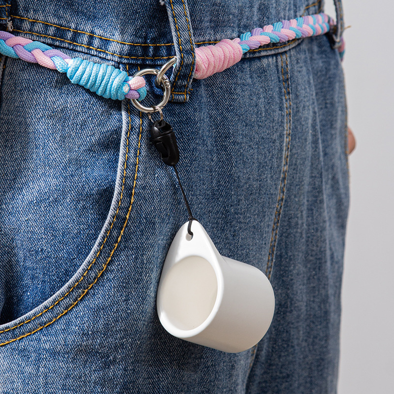 1.4oz Mini Ceramic Coffee Cup with Lanyard
