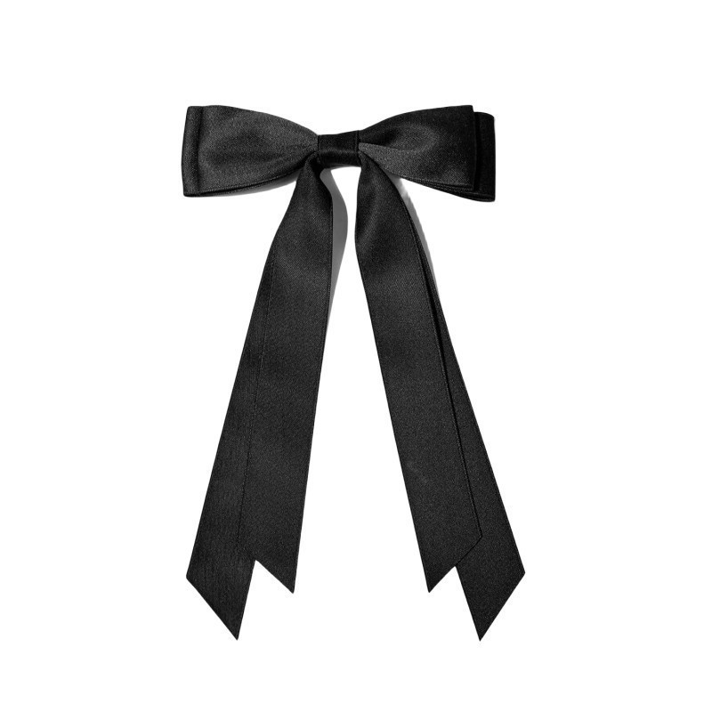Double Layered Bow Hair Clip with Ribbon