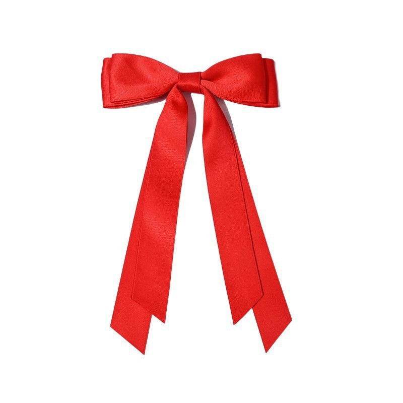 Double Layered Bow Hair Clip with Ribbon