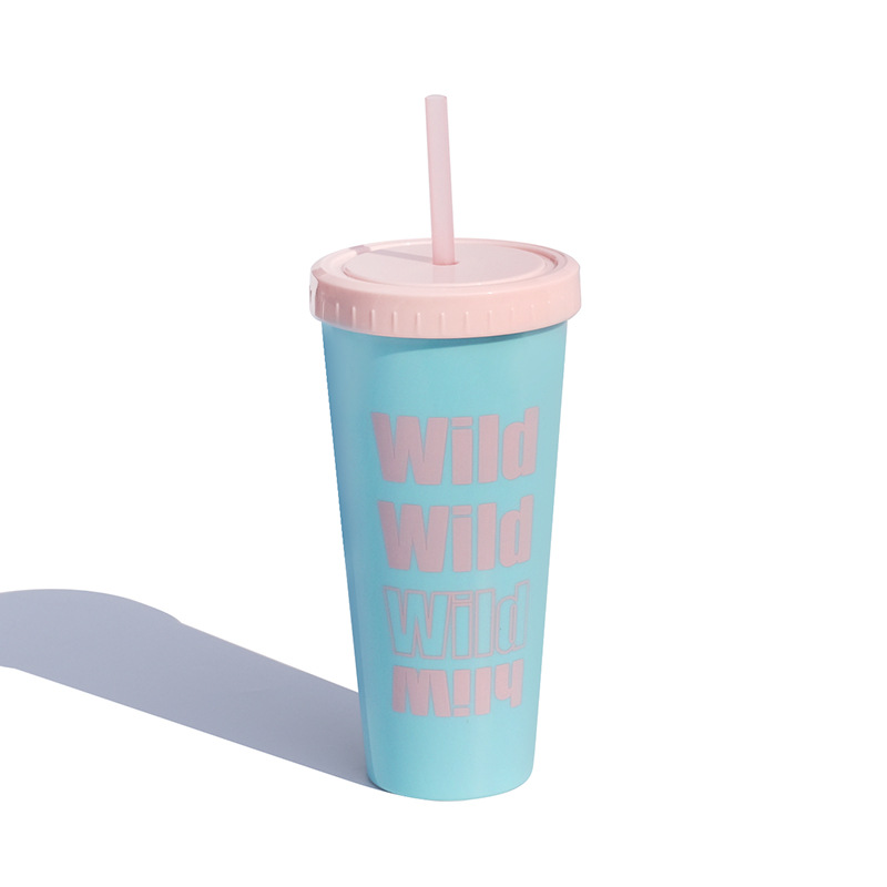21oz Plastic Tumbler with Straw