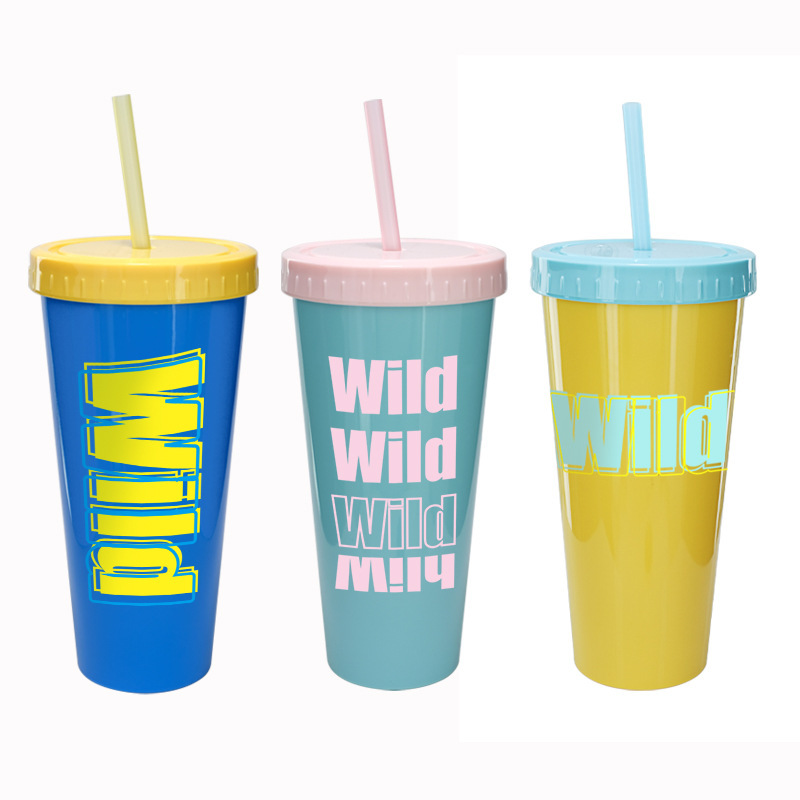 21oz Plastic Tumbler with Straw