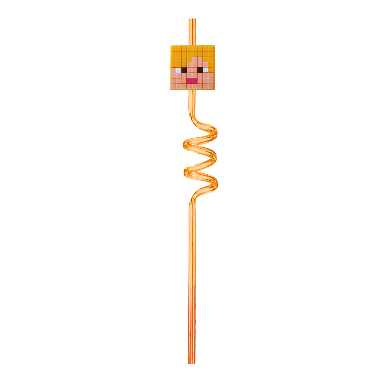 Custom Pixel Block Spiral Drinking Straw
