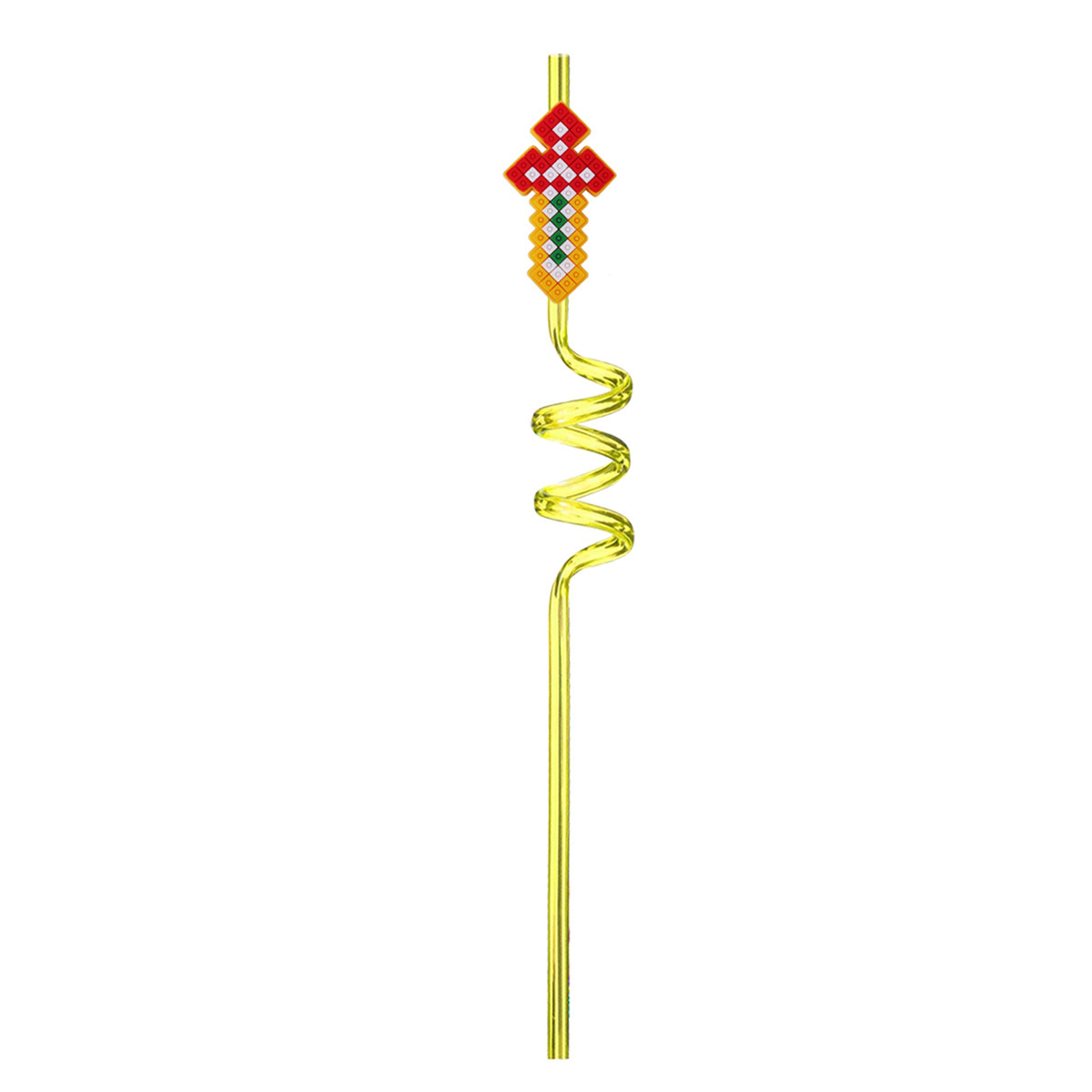 Custom Pixel Block Spiral Drinking Straw