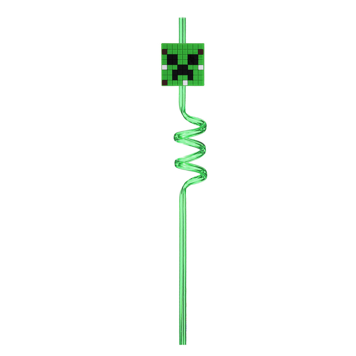 Custom Pixel Block Spiral Drinking Straw