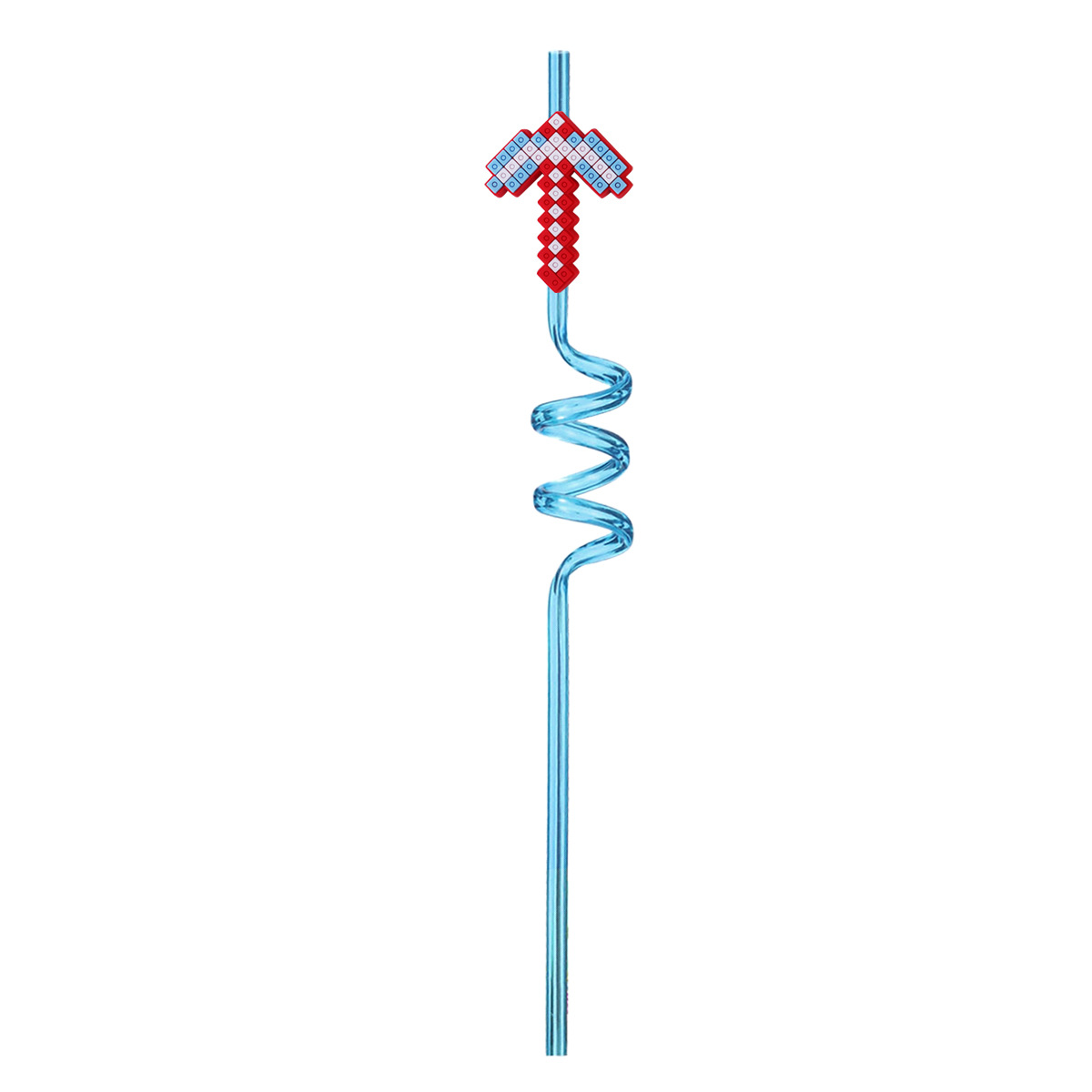 Custom Pixel Block Spiral Drinking Straw