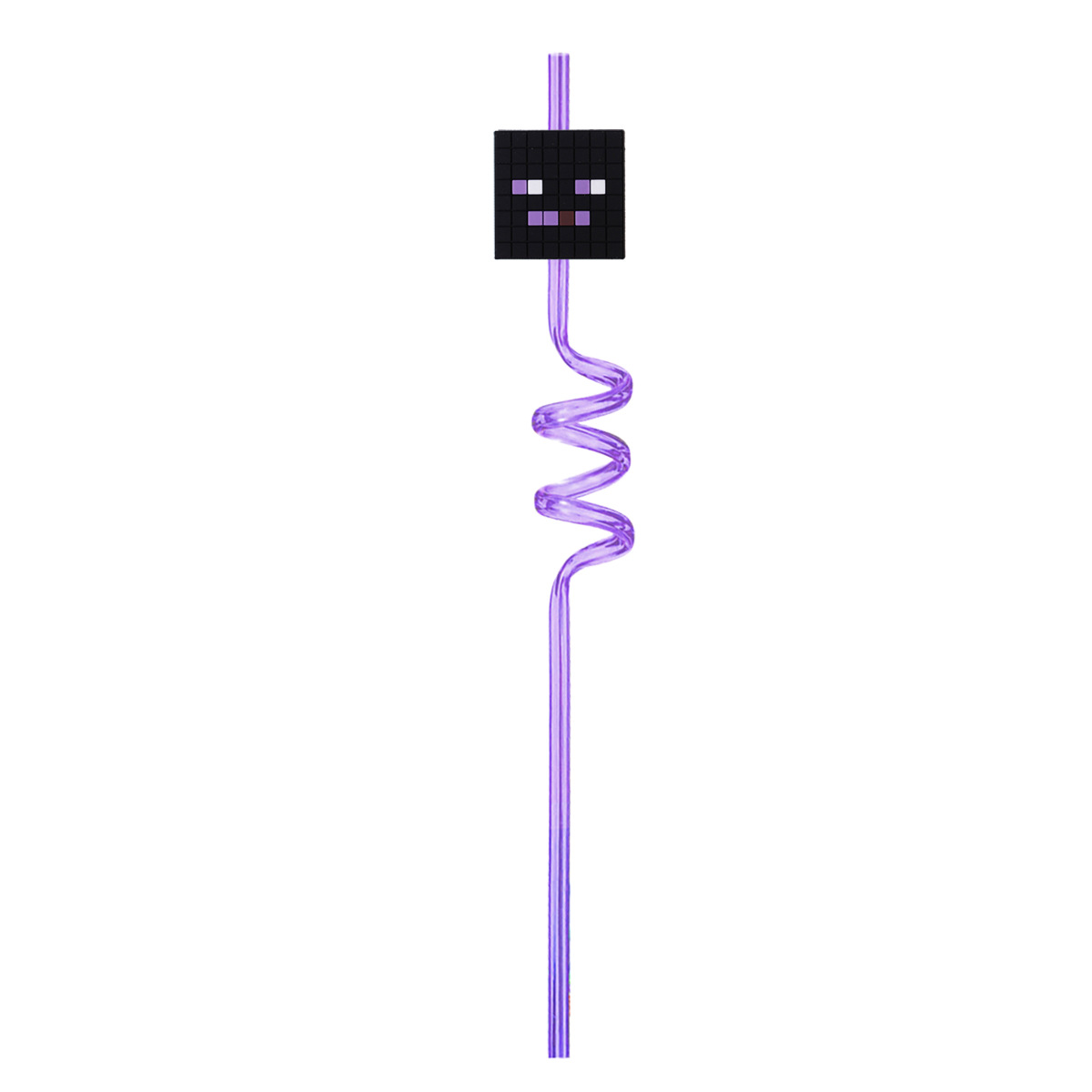 Custom Pixel Block Spiral Drinking Straw