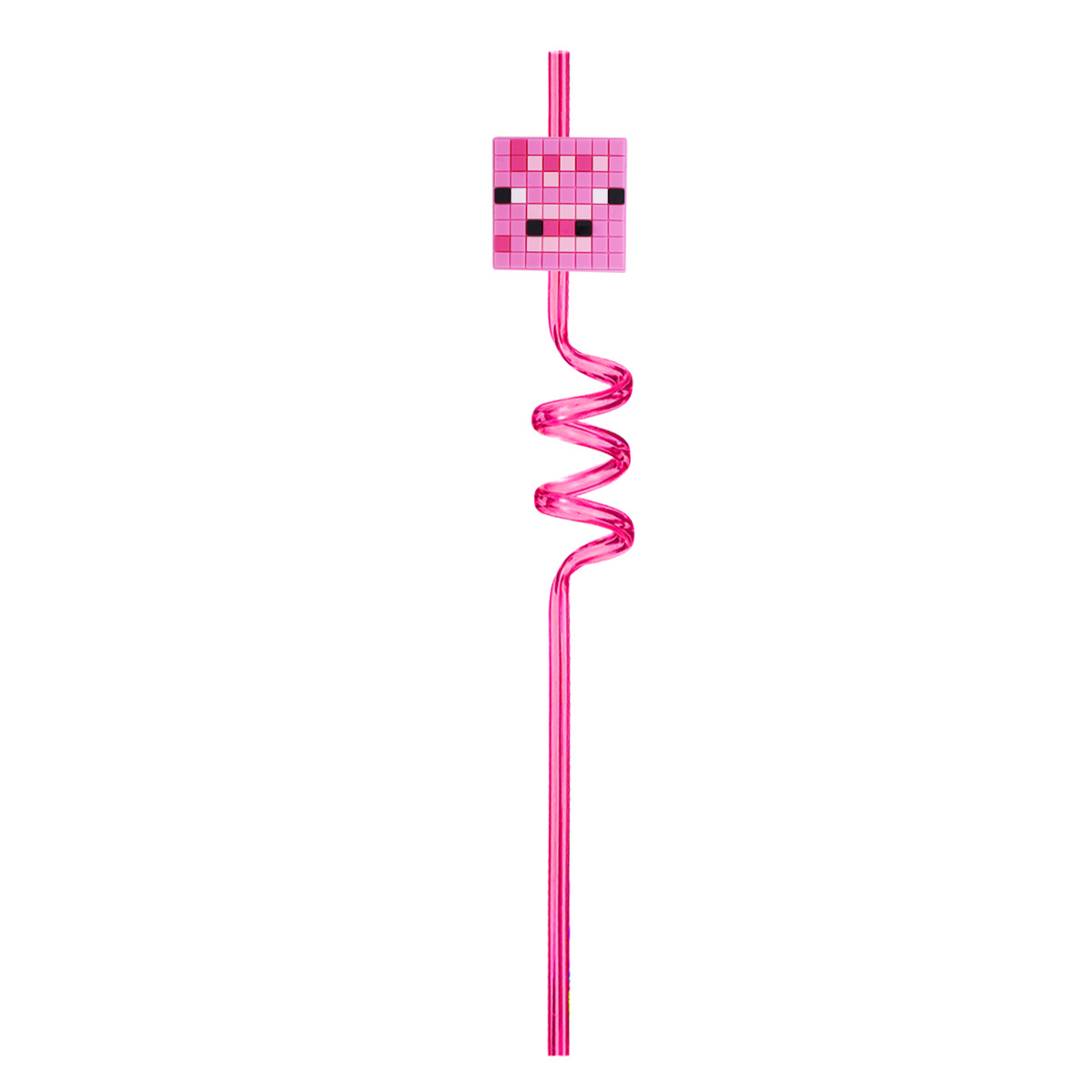 Custom Pixel Block Spiral Drinking Straw