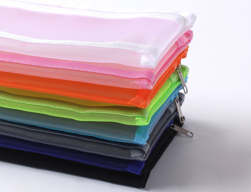 Transparent Mesh Double-Layer Pencil Case