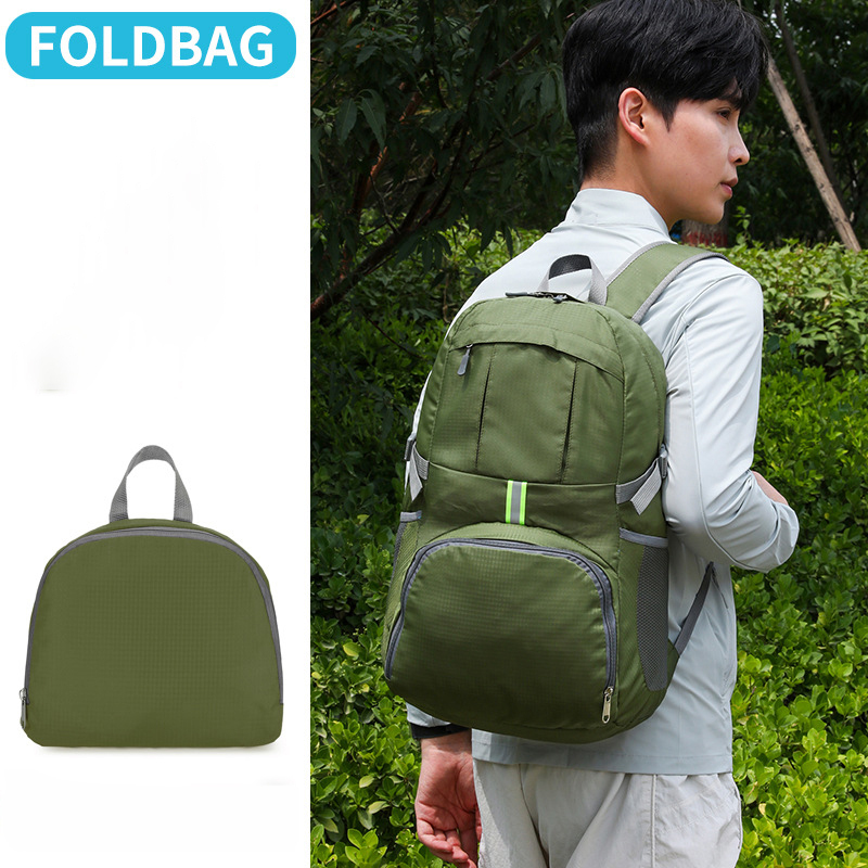 Ultra Lightweight Foldable Backpack w/Reflective Strip