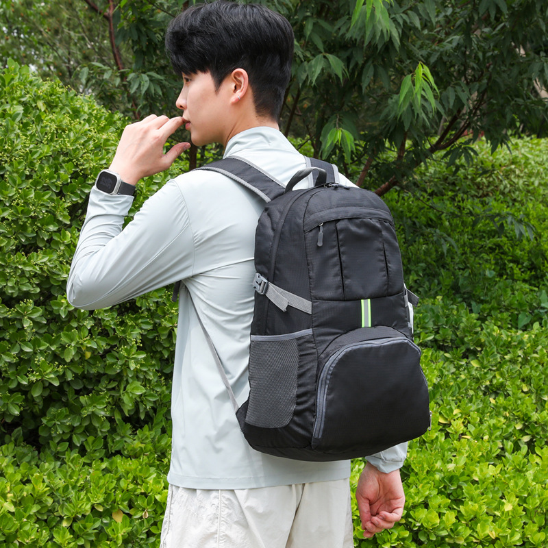 Ultra Lightweight Foldable Backpack w/Reflective Strip