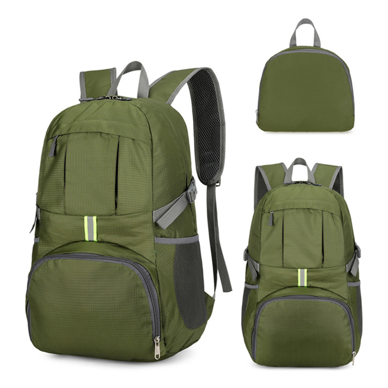 Ultra Lightweight Foldable Backpack w/Reflective Strip