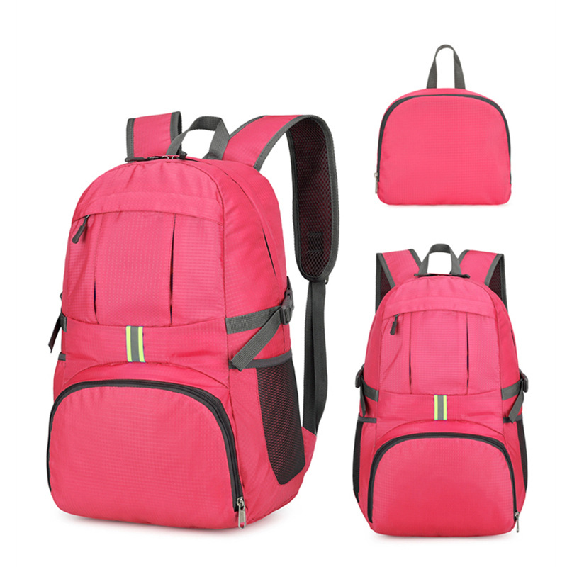 Ultra Lightweight Foldable Backpack w/Reflective Strip