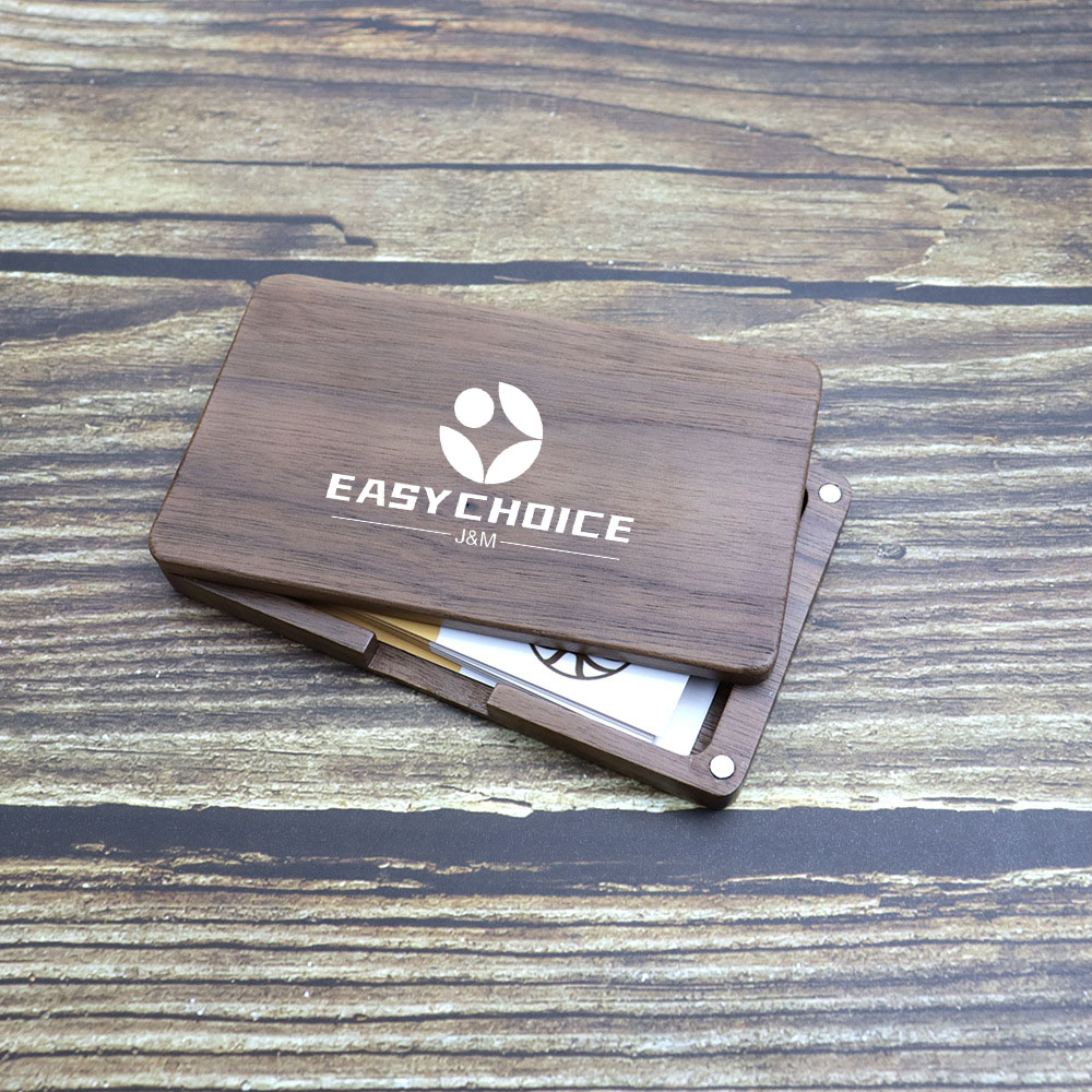 Portable Wooden Business Card Holder