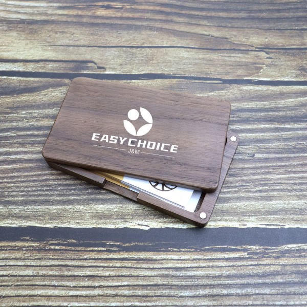 Portable Wooden Business Card Holder