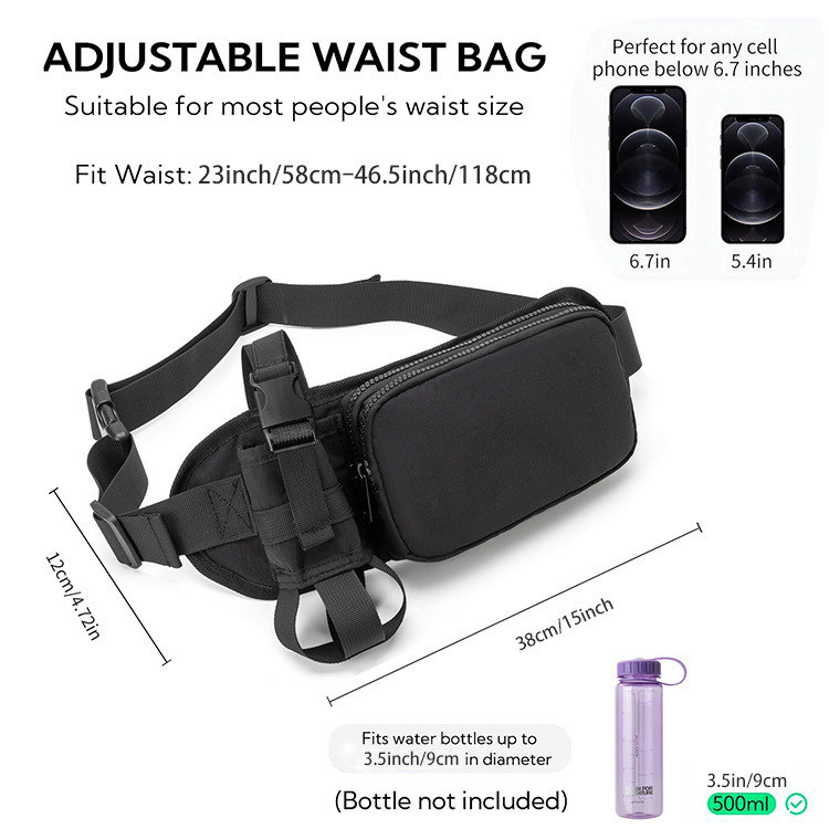 Sports Waist Bag with Water Bottle Holder