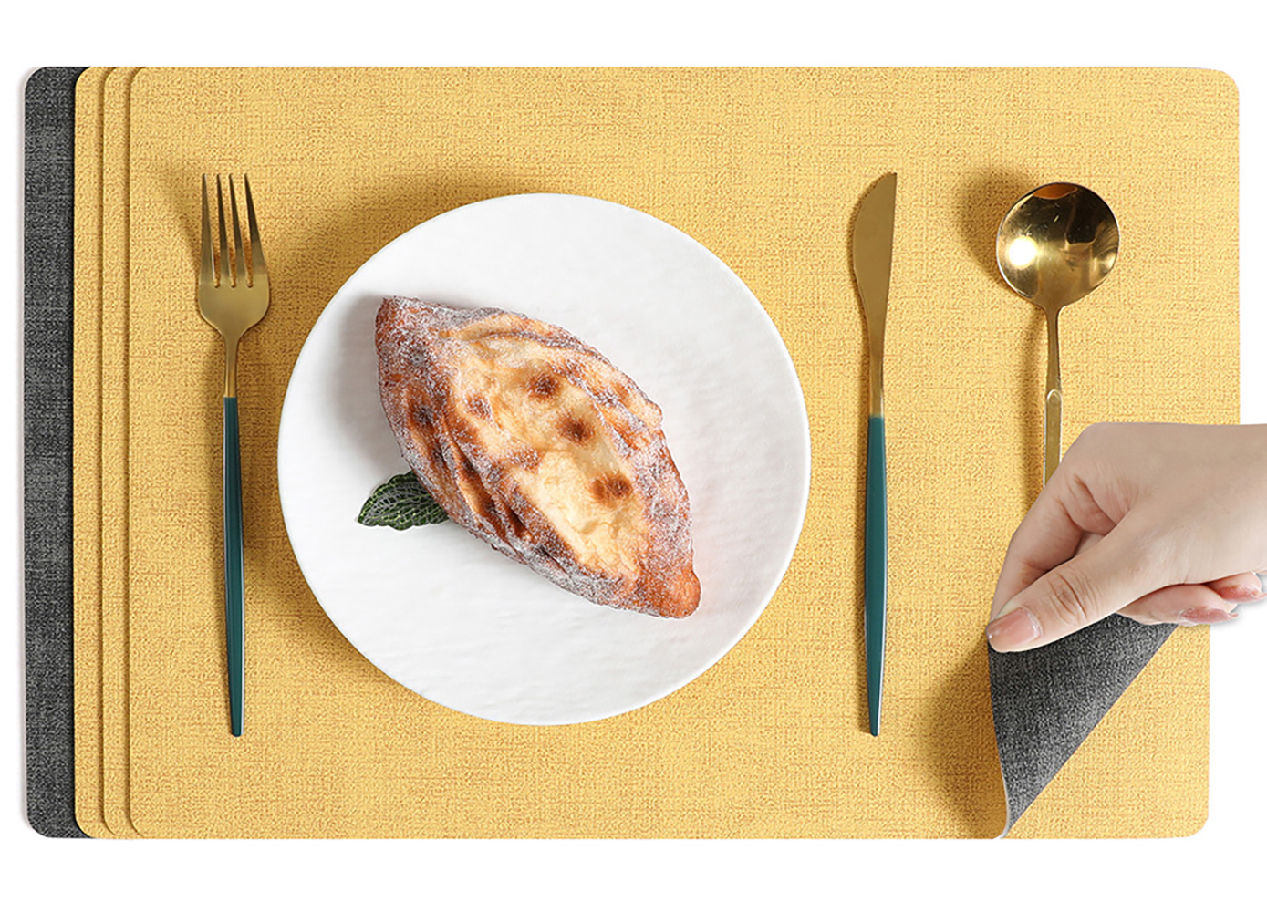 Fabric Texture Rectangle Leather Placemat