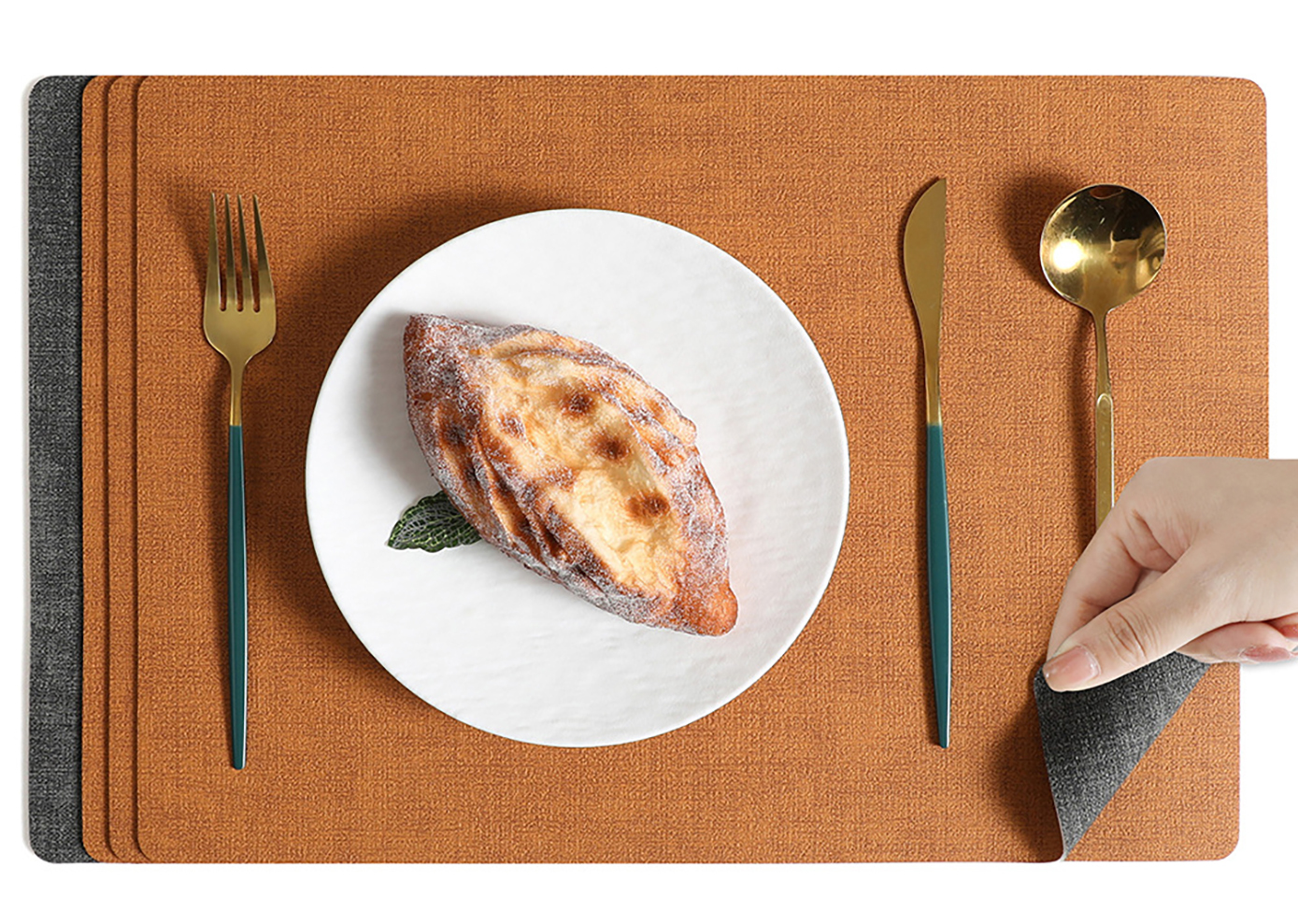 Fabric Texture Rectangle Leather Placemat