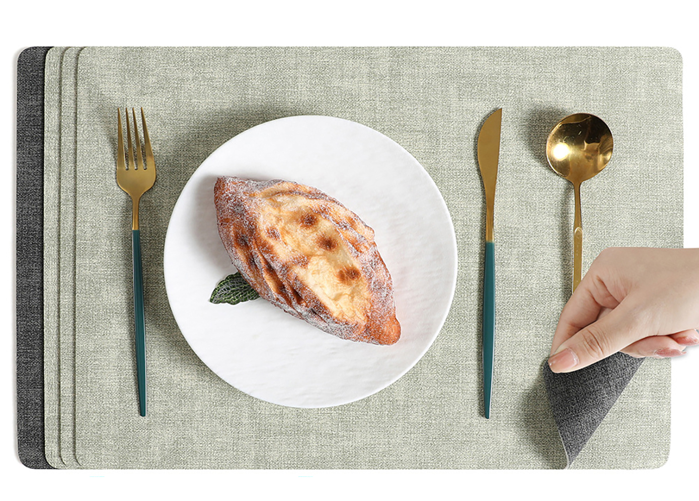 Fabric Texture Rectangle Leather Placemat