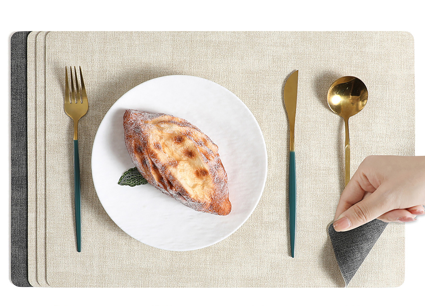 Fabric Texture Rectangle Leather Placemat