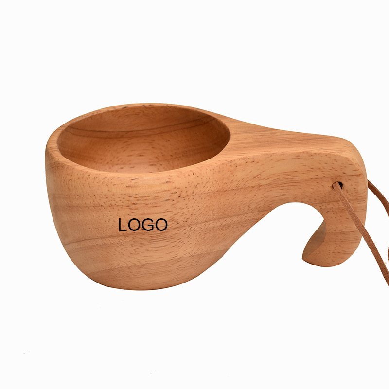 5.4oz Rubber Wood Elephant Trunk Cup