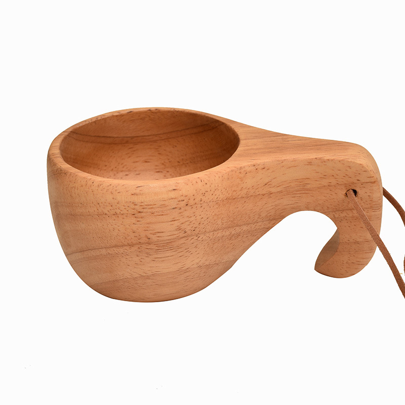 5.4oz Rubber Wood Elephant Trunk Cup